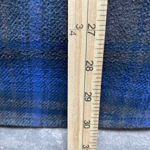 Orvis Shirt Jacket Mens XL Blue Plaid Long Sleeve Button Shacket Heavy Flannel - Picture 9 of 9